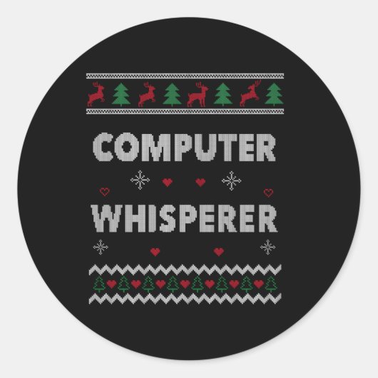Computer fluistert het sysadmin lelijk ronde sticker (Voorkant)