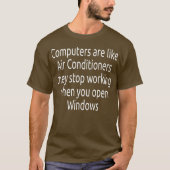Computer Funny Windows Linu programmer Quotes T-shirt (Voorkant)