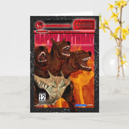 Computer Game Fan Verjaardag Kaart Modern (Gele Bloem)