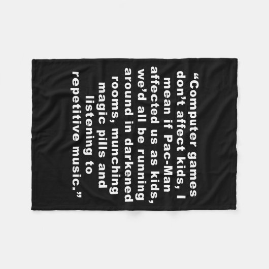 Computer Games Dont Affect Us Funny Fleece Deken (Voorkant (Horizontaal))