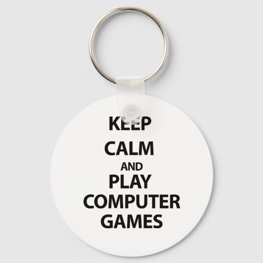 Computer games rustig houden en spelen sleutelhanger (Voorkant)