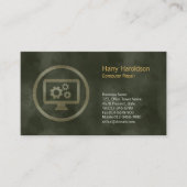 Computer Gears Icon Computer Reparatie Visitekaart Visitekaartje (Voorkant)