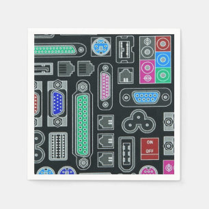 Computer Geek Black Input Pattern Napkins Servet