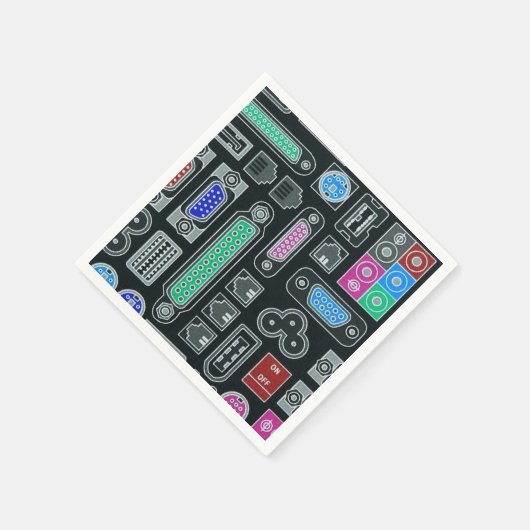 Computer Geek Black Input Pattern Napkins Servet (Hoek)
