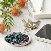 Computer Geek Black Input Pattern Sleutelhanger (Zijkant)