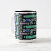 Computer Geek Black Input Pattern Tweekleurige Koffiemok (Voorkant links)