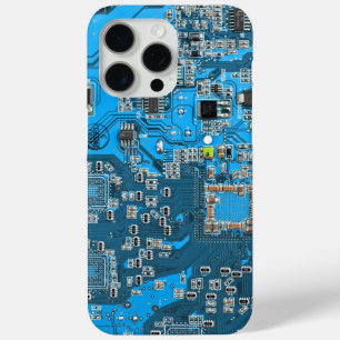 Computer Geek Circuit Board Blue iPhone 15 Pro Max Hoesje