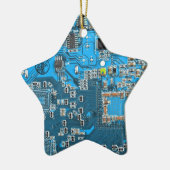 Computer Geek Circuit Board Blue Keramisch Ornament (Links)