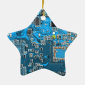 Computer Geek Circuit Board Blue Keramisch Ornament (Achterkant)