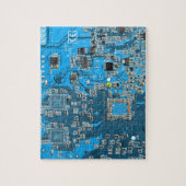 Computer Geek Circuit Board Blue Legpuzzel (Verticaal)