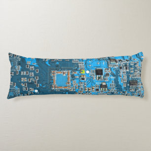 Computer Geek Circuit Board Blue Lichaamskussen