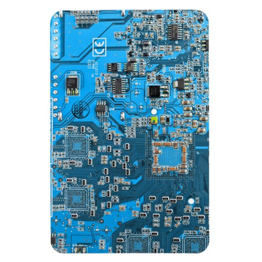 Computer Geek Circuit Board Blue Magneet (Verticaal)