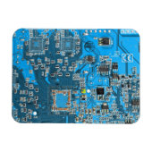 Computer Geek Circuit Board Blue Magneet (Horizontaal)