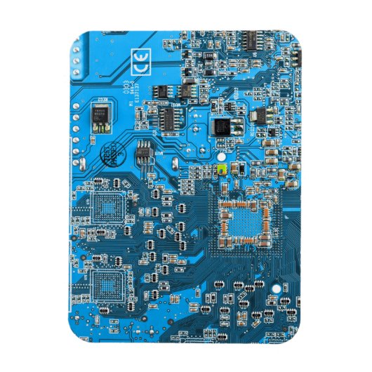 Computer Geek Circuit Board Blue Magneet (Verticaal)