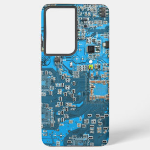 Computer Geek Circuit Board Blue Samsung Galaxy Hoesje