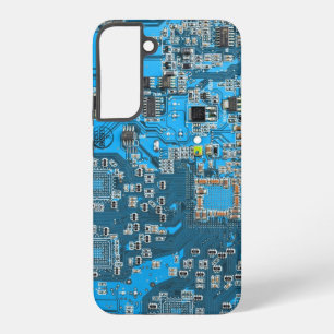 Computer Geek Circuit Board Blue Samsung Galaxy Hoesje
