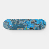 Computer Geek Circuit Board Blue Skateboard (Horizontaal)