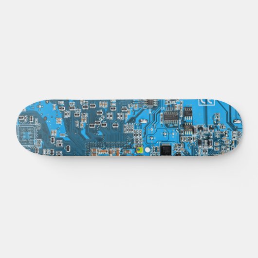 Computer Geek Circuit Board Blue Skateboard (Horizontaal)