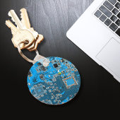 Computer Geek Circuit Board Blue Sleutelhanger