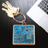 Computer Geek Circuit Board Blue Sleutelhanger