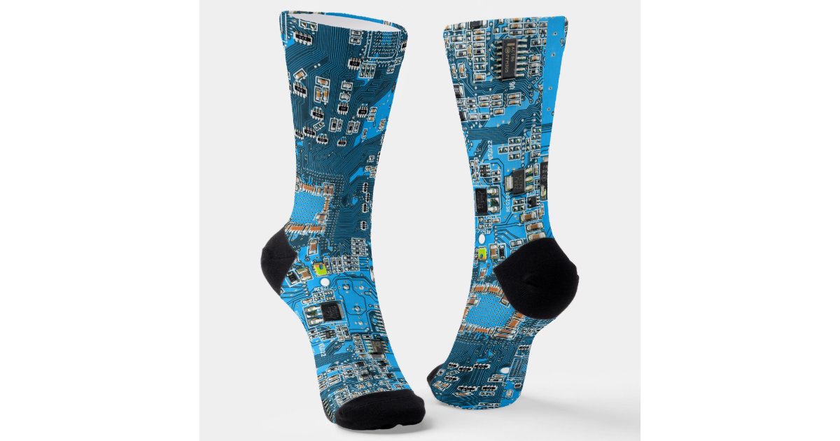 Computer Geek Circuit Board Blue Sokken | Zazzle.nl