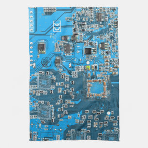 Computer Geek Circuit Board Blue Theedoek
