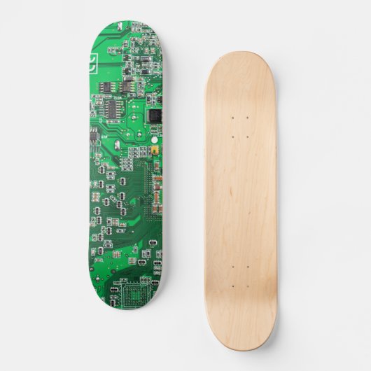 Computer Geek Circuit Board - groen Skateboard (Voorkant)