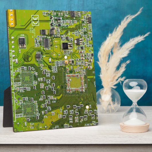 Computer Geek Circuit Board Light Green Fotoplaat (Zijkant)