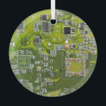 Computer Geek Circuit Board Light Green Glas Ornament<br><div class="desc">Ben je op zoek naar cadeaus voor computergeeks? Deze is voor de Geek in ons allemaal. Computer Geek Circuit Board</div>