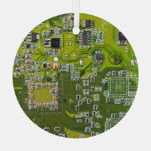 Computer Geek Circuit Board Light Green Glas Ornament (Achterkant)