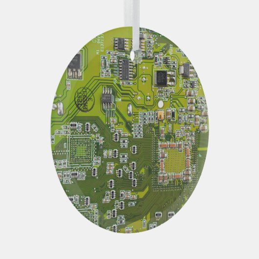 Computer Geek Circuit Board Light Green Glas Ornament (Voorkant Rechts)