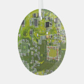 Computer Geek Circuit Board Light Green Glas Ornament (Voorkant links)