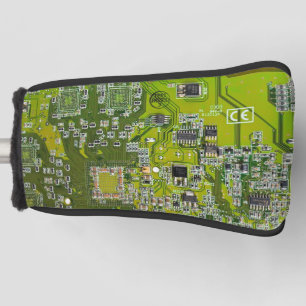 Computer Geek Circuit Board Light Green Golfheadcover
