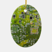 Computer Geek Circuit Board Light Green Keramisch Ornament (Voorkant)