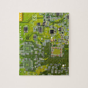 Computer Geek Circuit Board Light Green Legpuzzel