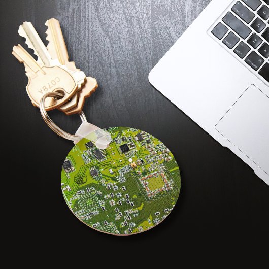 Computer Geek Circuit Board Light Green Sleutelhanger