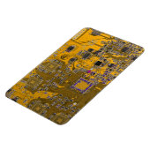 Computer Geek Circuit Board Light Oranje Magneet (Linkerzijde)