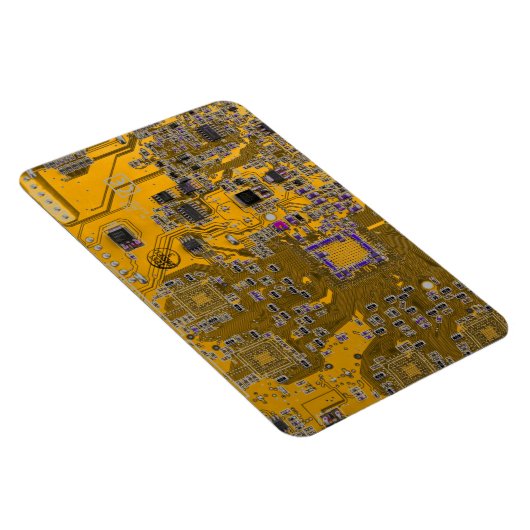 Computer Geek Circuit Board Light Oranje Magneet (Rechterzijde)
