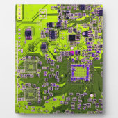 Computer Geek Circuit Board Neon Yellow Fotoplaat (Voorkant)