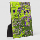 Computer Geek Circuit Board Neon Yellow Fotoplaat (Zijkant)