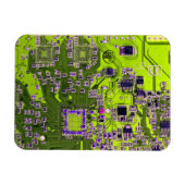 Computer Geek Circuit Board Neon Yellow Magneet (Horizontaal)
