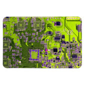 Computer Geek Circuit Board Neon Yellow Magneet (Horizontaal)
