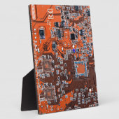 Computer Geek Circuit Board Oranje Fotoplaat (Zijkant)