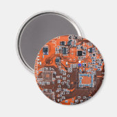 Computer Geek Circuit Board Oranje Magneet (Voorkant / Achterkant)