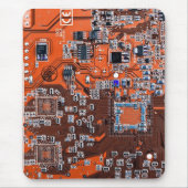 Computer Geek Circuit Board Oranje Muismat (Voorkant)