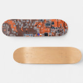 Computer Geek Circuit Board Oranje Skateboard (Horizontaal)