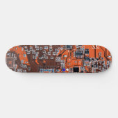 Computer Geek Circuit Board Oranje Skateboard (Horizontaal)