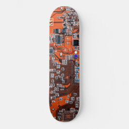 Computer Geek Circuit Board Oranje Skateboard