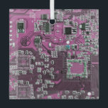 Computer Geek Circuit Board Paars Glas Ornament<br><div class="desc">Ben je op zoek naar cadeaus voor computergeeks? Deze is voor de Geek in ons allemaal. Computer Geek Circuit Board</div>