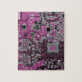 Computer Geek Circuit Board Paars Legpuzzel (Verticaal)